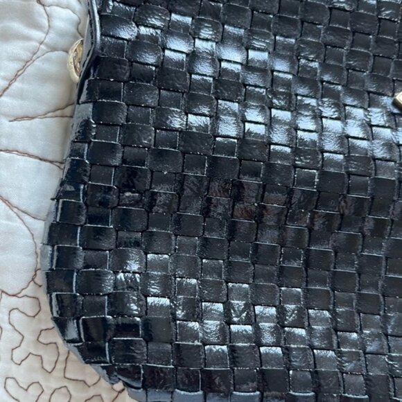 Elliott LUCCA Black Cow-Leather Braided Small Shoulder Bag - Picture 3 of 10